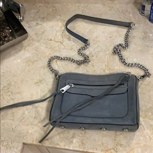 Rebecca Minkoff Blue Grey Suede Avery Crossbody